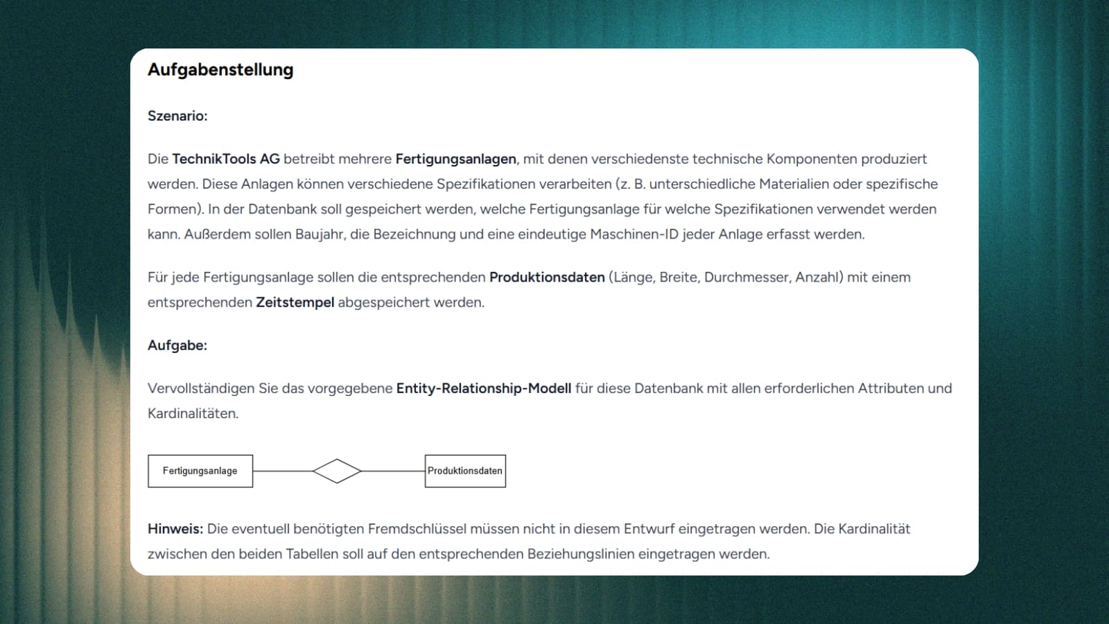 Prüfungsnahe Übungsaufgaben mit Lösungen