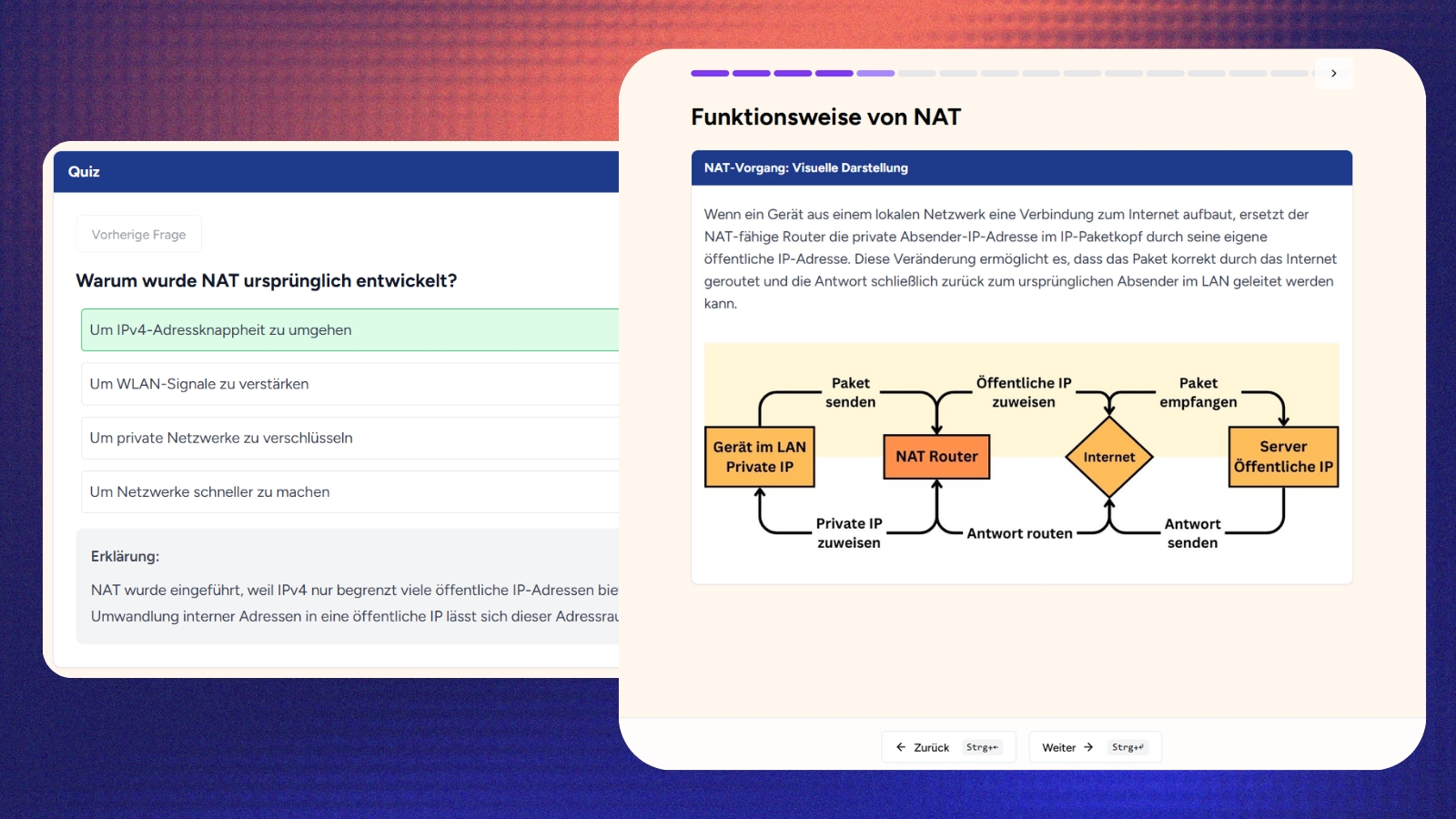Interaktive Lerneinheiten mit verschiedenen &Uuml;bungsformaten