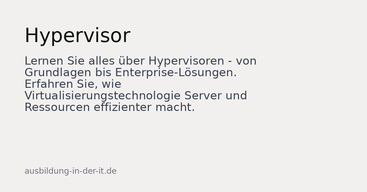 Einfach erklärt: Hypervisor | Ausbildung in der IT